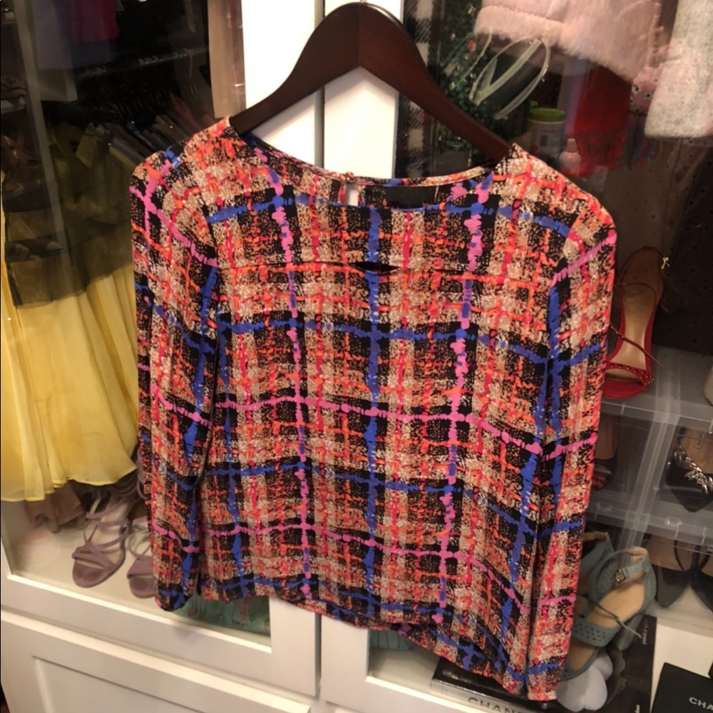 J crew abstract silk like top
